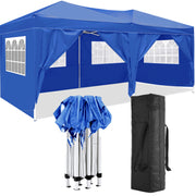 10'x20' Folding Canopy with 6 Removable Sidewalls Outdoor Event Shelter UPF 50+ Gazebo Portable Tents for Parties Beach Camping Wedding EZ Pop Up Canopy with Carry Bag (Old Sku: W2185P191604)