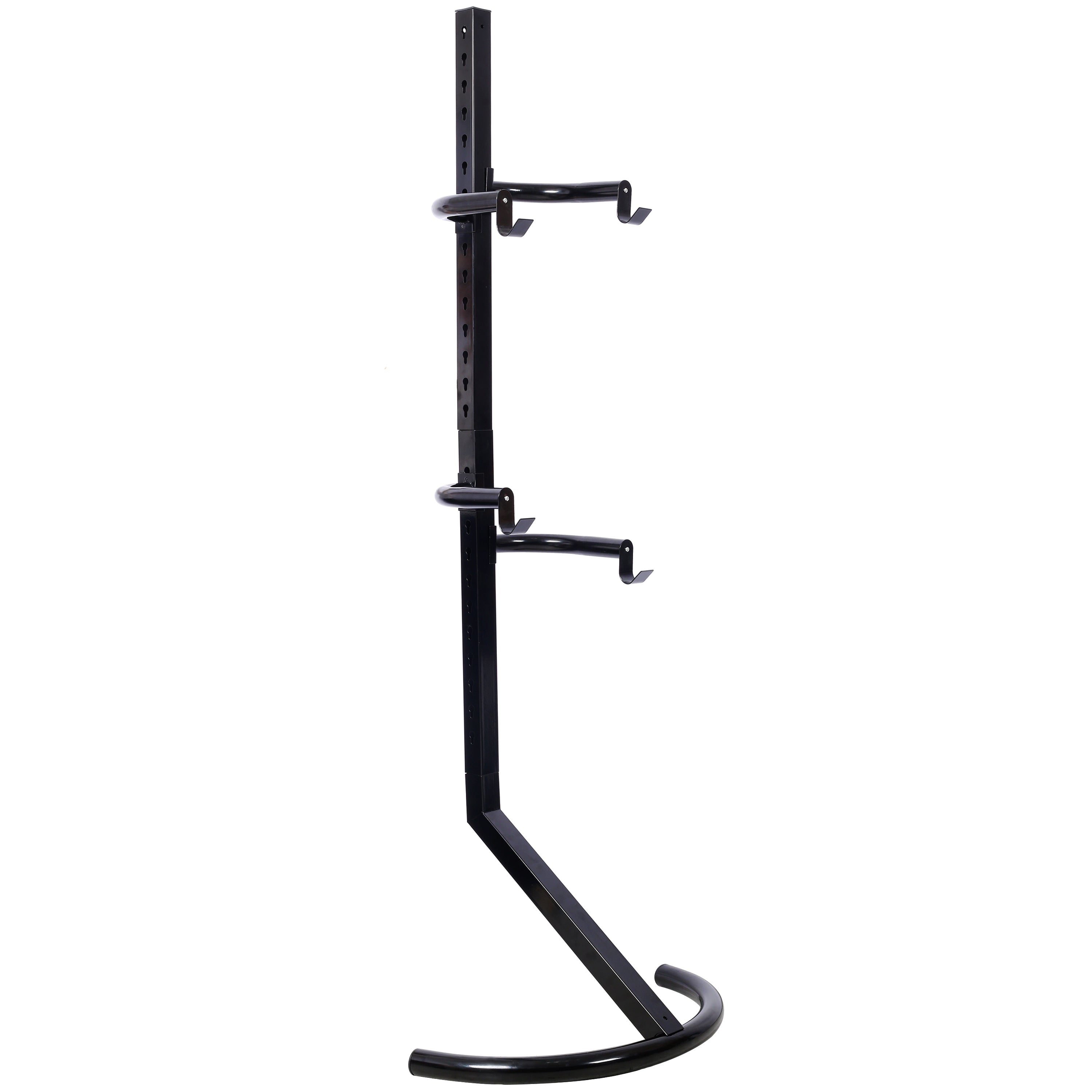 Indoor Bike Rack Stand for 1-2 Bicycles with Adjustable Arms in Black Steel