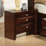 1pc Espresso Finish Nightstand Two Storage Drawers and Pull Out Tray Wooden Bedroom Furniture