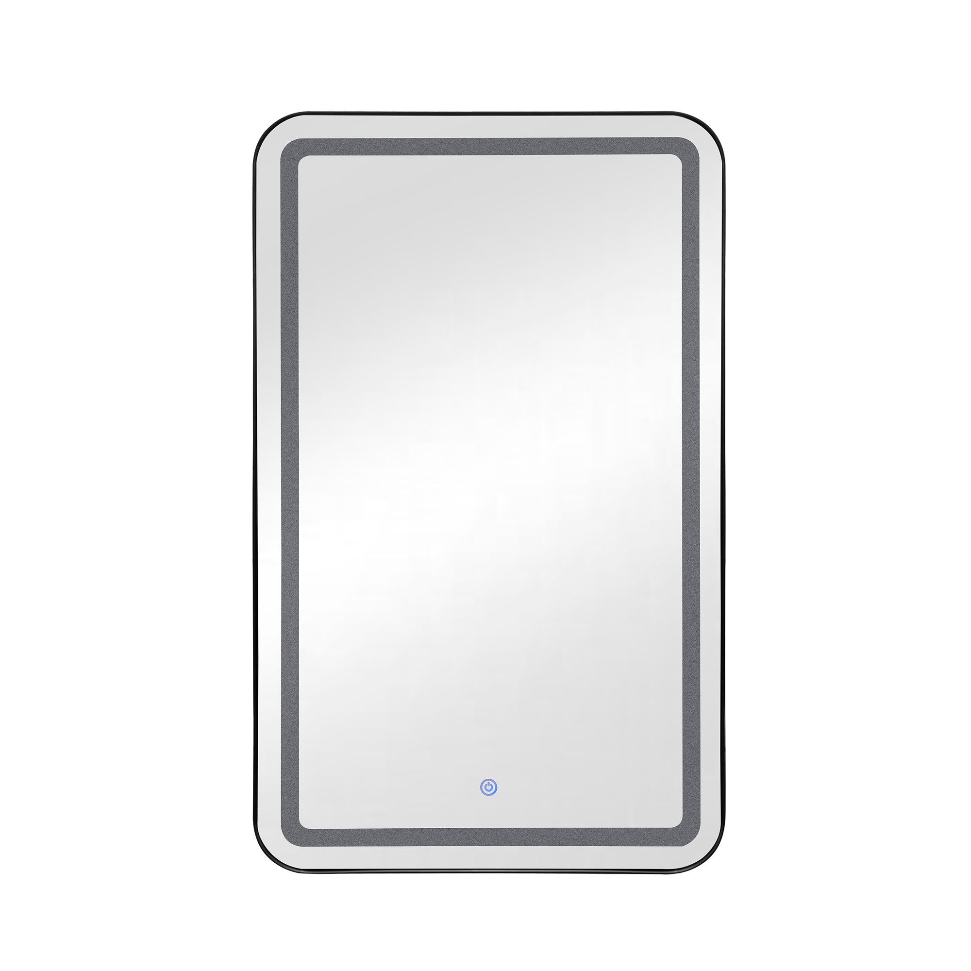 Rectangle Medicine Cabinet Mirror Bathroom Mirror with Storage Wall Mounted Medicine Mirror Cabinet with LED - Black