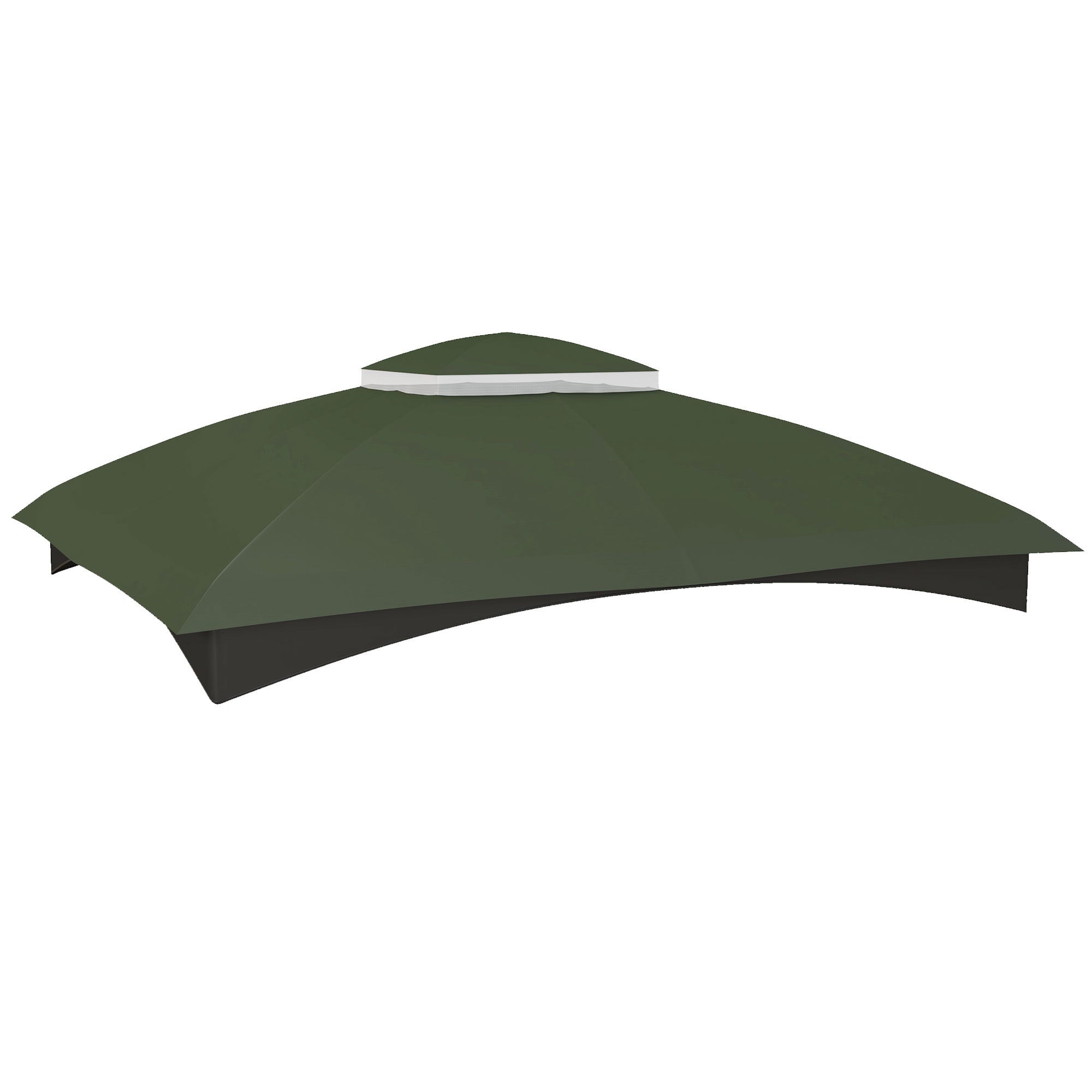 Outsunny 10' x 12' Gazebo Canopy Replacement, 2-Tier Outdoor Gazebo Cover Top Roof with Drainage Holes, (TOP ONLY), Green