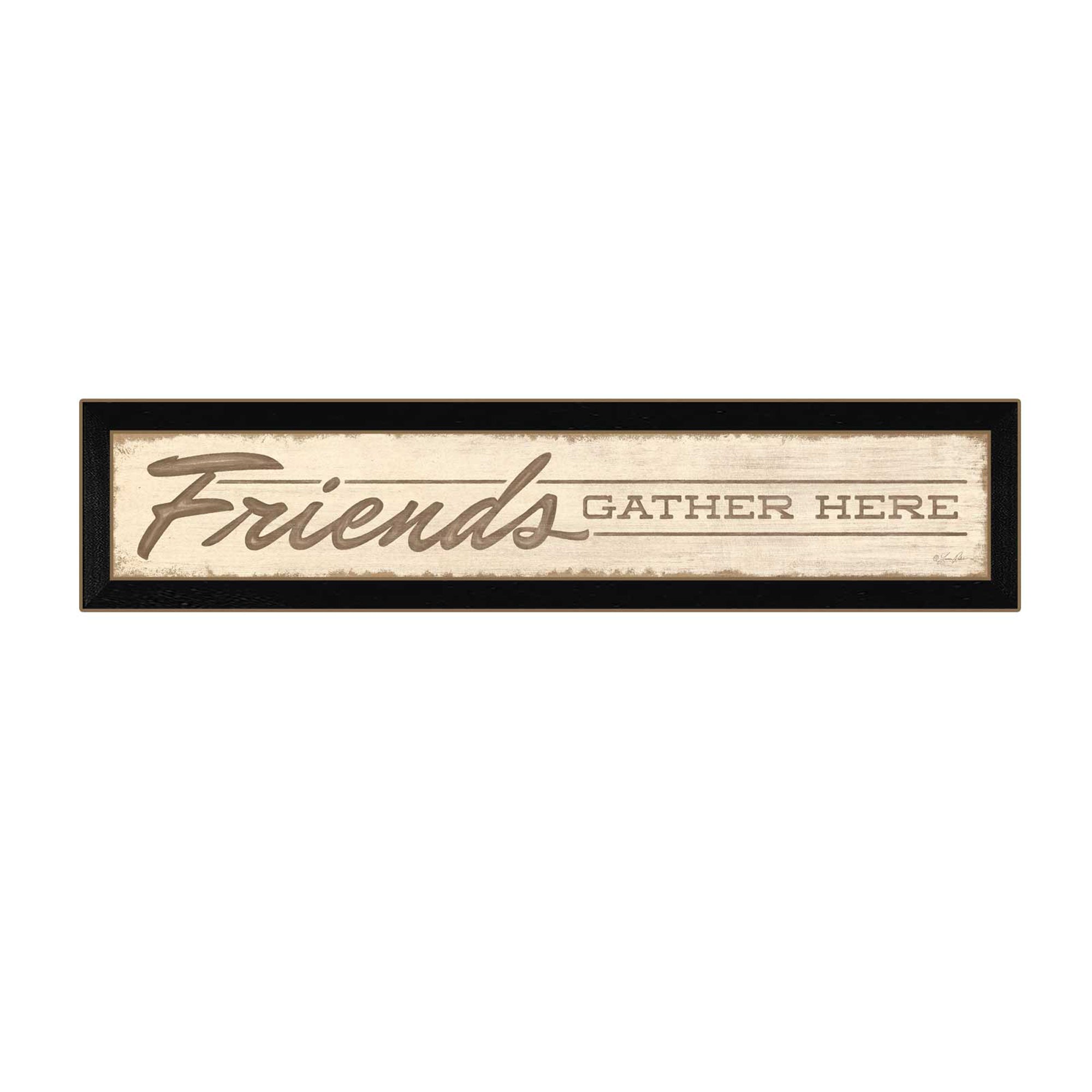 'Friend a Gather Here' By Lauren Rader, Printed Wall Art, Ready To Hang Framed Poster, Black Frame