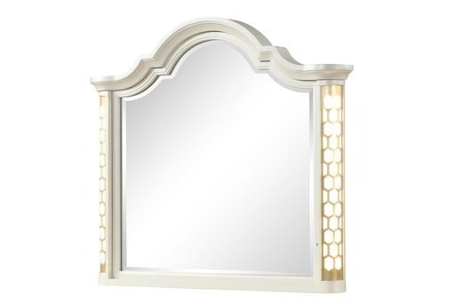 Jasmine Mirror with side LED lightning made with Wood in Beige(INCLUDES ONLY MIRROR) same as 659436010604 (CA inventory)