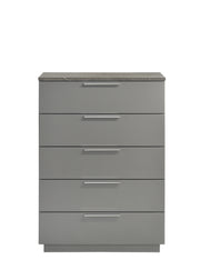 Elara Chest – Two-Tone High-Gloss Marble & Lacquer Finish with Spacious Drawers and Metal-Finished Legs- Gray      same as G150108689  (NJ inventory)