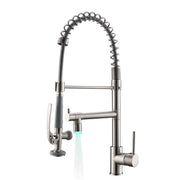Commercial Kitchen Faucet Pull Down Sprayer Brushed Nickel,Single Handle Kitchen Sink Faucet