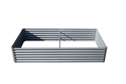 6x3x1ft Galvanized Raised Garden Bed, Outdoor Planter Garden Boxes Large Metal Planter Box for Gardening Vegetables Fruits Flowers, Silvery