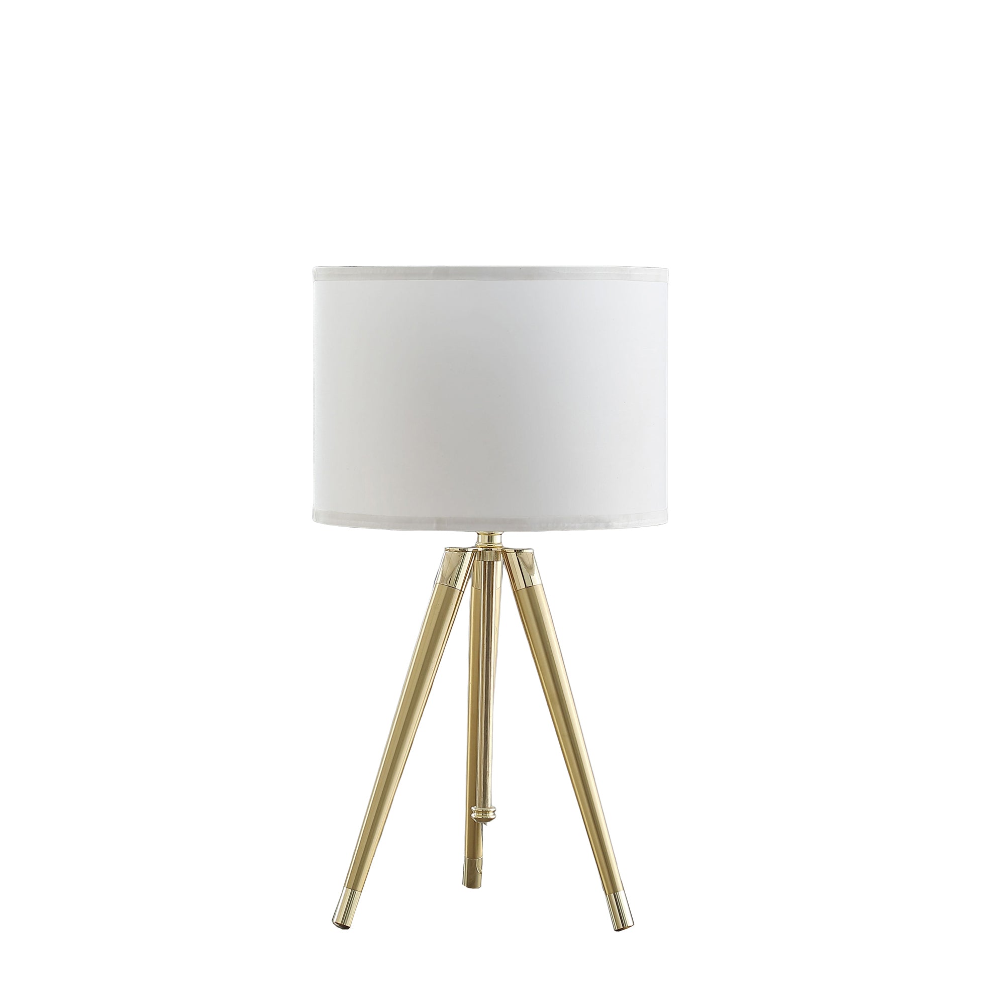 35.5' - 25.75'H Adjustable Hieght Brass/Shiny Gold Modern Tripod Table Lamp for Living Room, Nightstand Bedside Table Lamp for Bedroom, LED Lamp