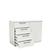 Robin Gentleman's Chest in White Wood with Extra Deep Storage and Durable Finish