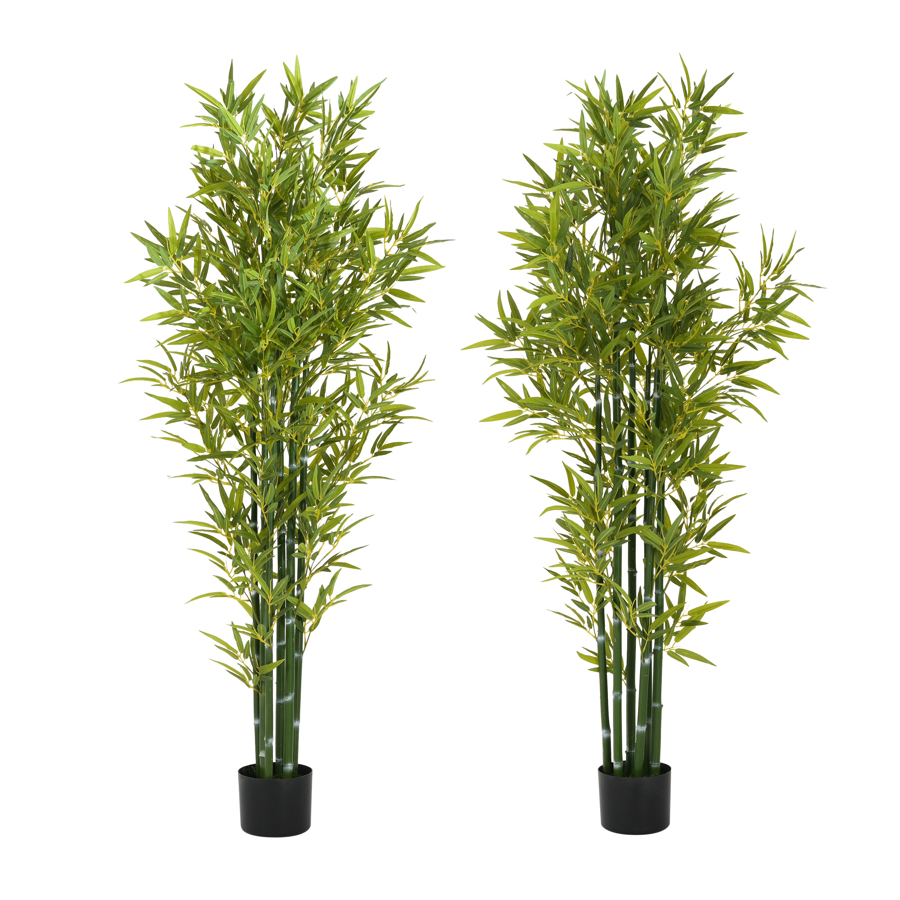 72' Artificial Bamboo with Black Plastic Pot, Set of 2
