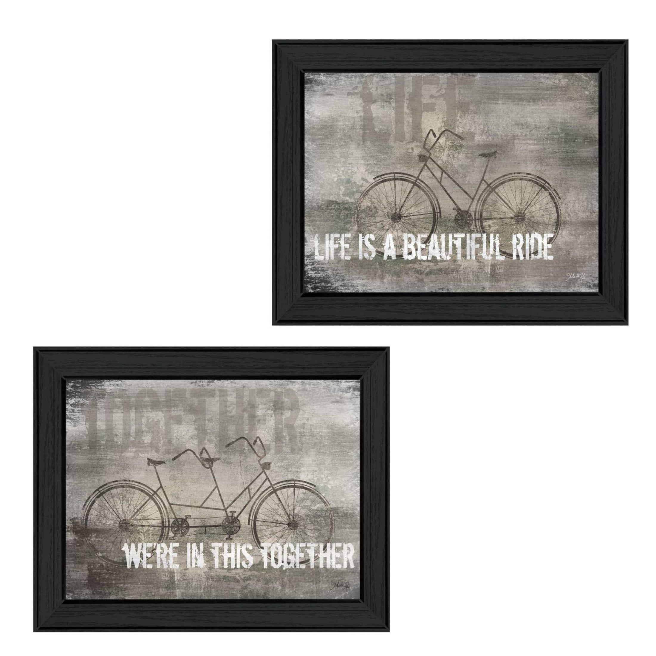 'In this Together Collection' 2-Piece Vignette By Marla Rae, Printed Wall Art, Ready To Hang Framed Poster, Black Frame