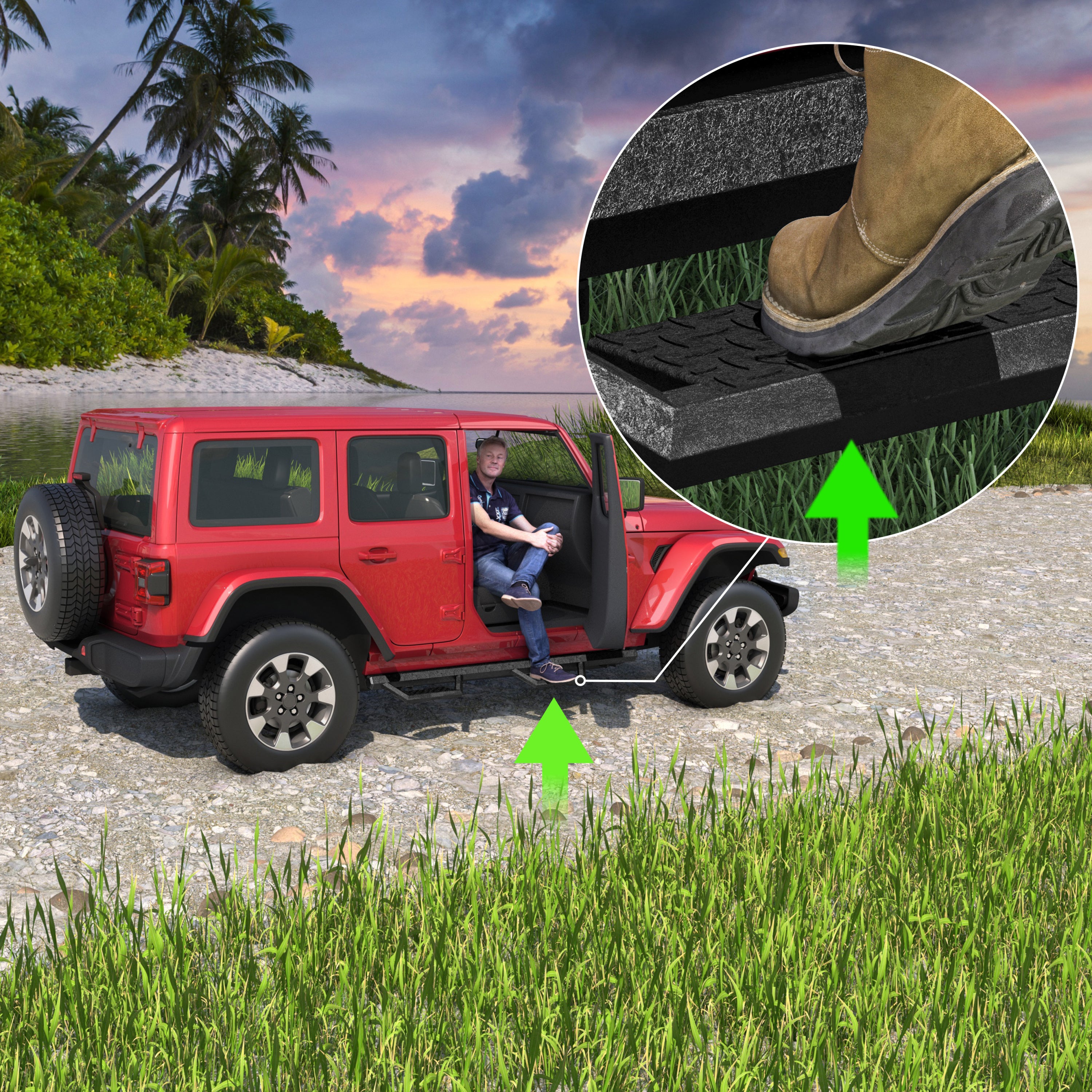 6' Running Boards Side Steps For 07-18 Jeep Wrangler JK JKU Black Powder Coated