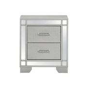 Elegant Silver Champagne Accent Table with Versatile Use and Sturdy Particle Board Construction