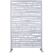 Outdoor & Indoor Privacy Screen Metal Privacy Screen 76' H×48' W, Freestanding Decorative Screen for Deck Balcony Patio in White