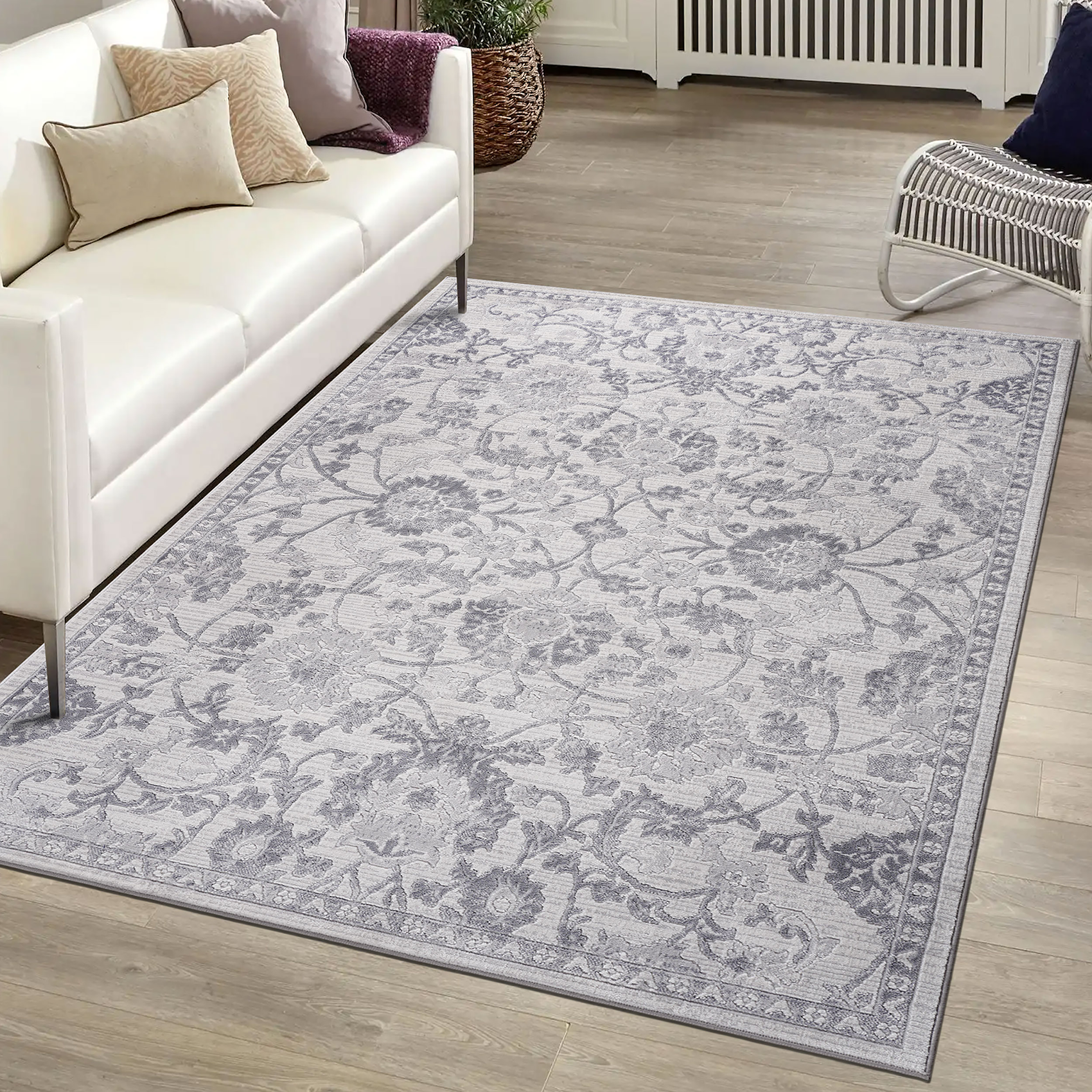 MARFI Collection 5X7 Grey / Silver / Oriental Area Rug