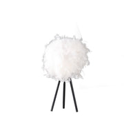 20.5' In Pure White Feather Shade Tripod Modern Metal Table Lamp
