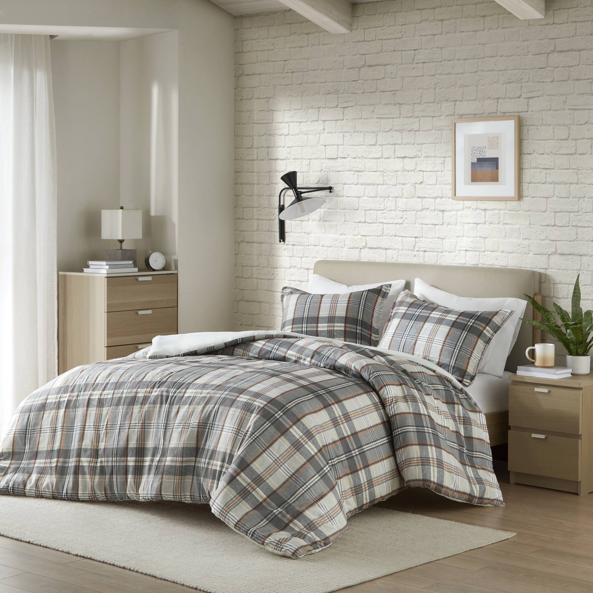 Plaid Duvet Cover Set Twin/Twin XL