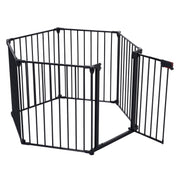 150' Adjustable Safety Gate 6 Panels Play Yard Metal Doorways Fireplace Fence Christmas Tree Fence Gate for House Stairs Gate prohibited area fence