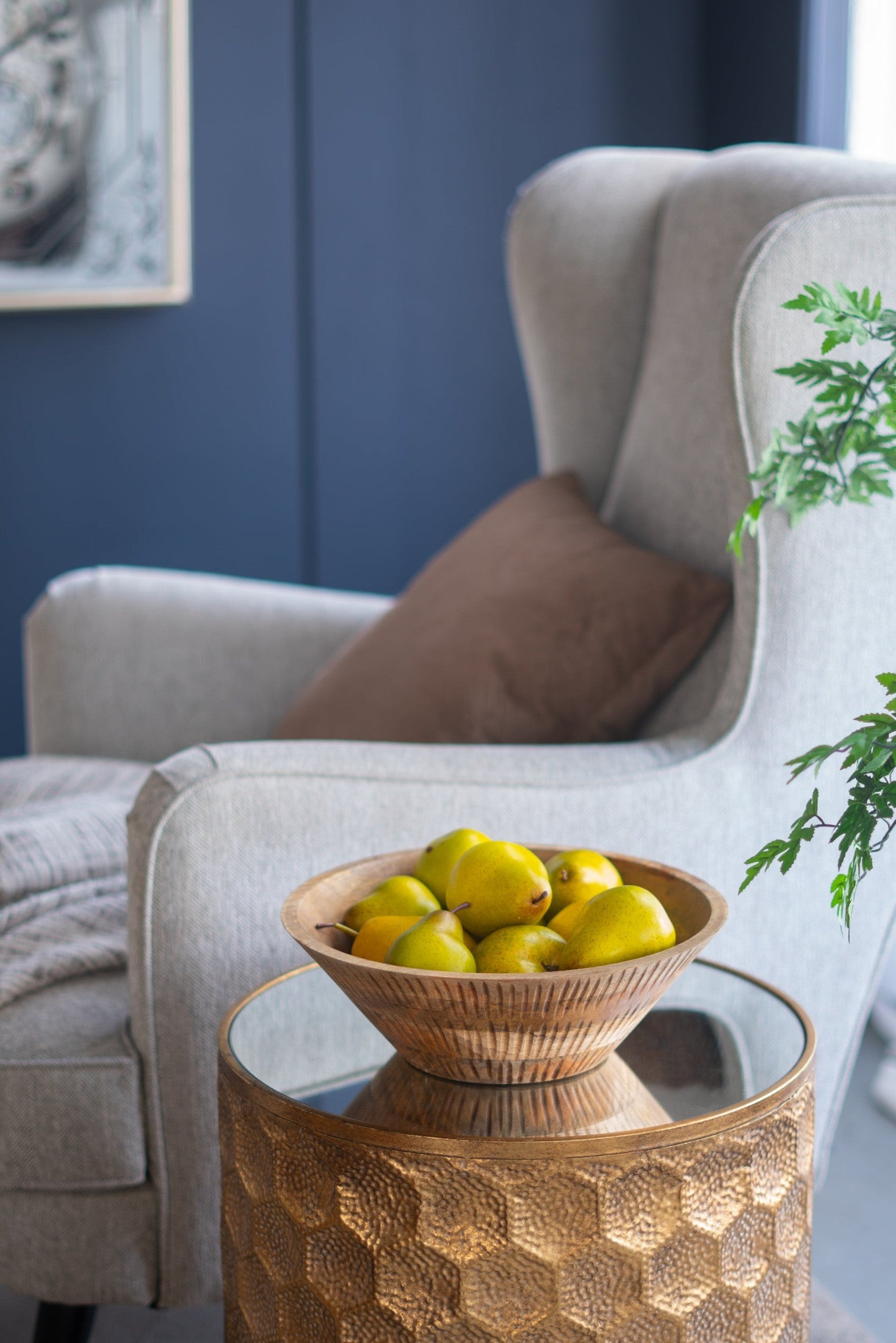 D12x4' Mango Wood Round Decorative Bowl