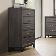 Contemporary Style 1pc Chest Modern Look Two Tone Design Wooden Legs Nickel Bar Pulls Gray Finish Bedroom Furniture
