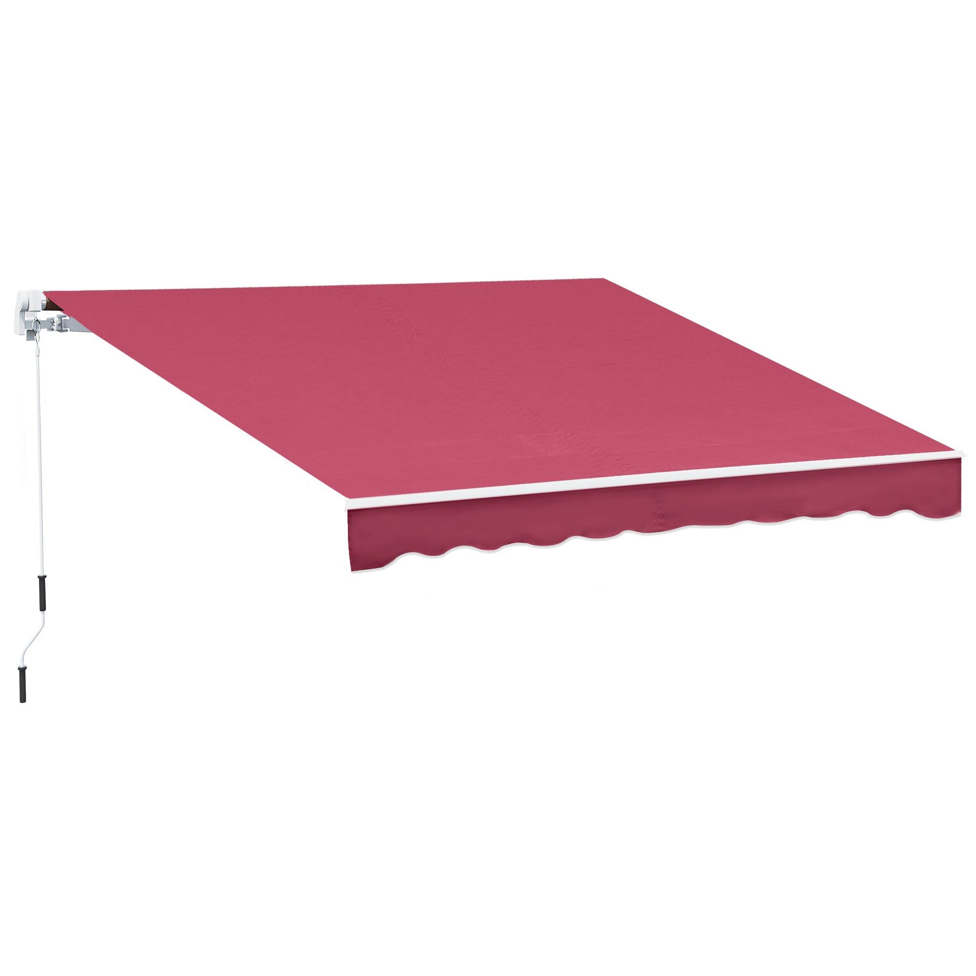 Outsunny 10' x 8' Retractable Awning, Patio Awnings, Sunshade Shelter w/ Manual Crank Handle, UV & Water-Resistant Fabric and Aluminum Frame for Deck, Balcony, Yard, Wine Red
