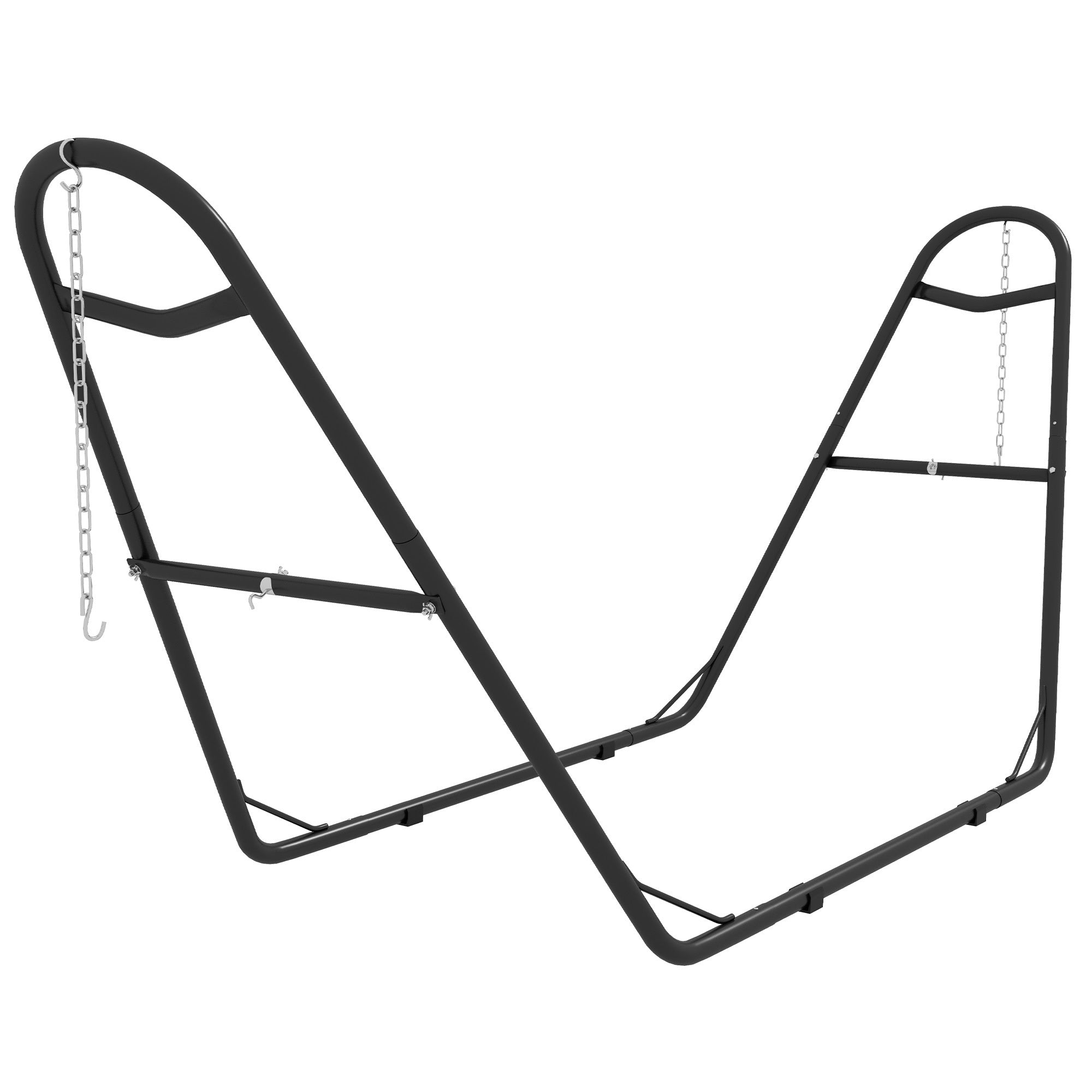 Outsunny Hammock Stand for 2 Person, Portable Adjustable Steel Frame Hammock Stand with Weather Resistant Finish for 9-14’ Hammocks, 10.3', 550 lbs. Capacity, Black