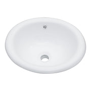 Modern White Semi-Recessed Ceramic Bathroom Sink with Countertop Vessel Design, 17'x15.5'