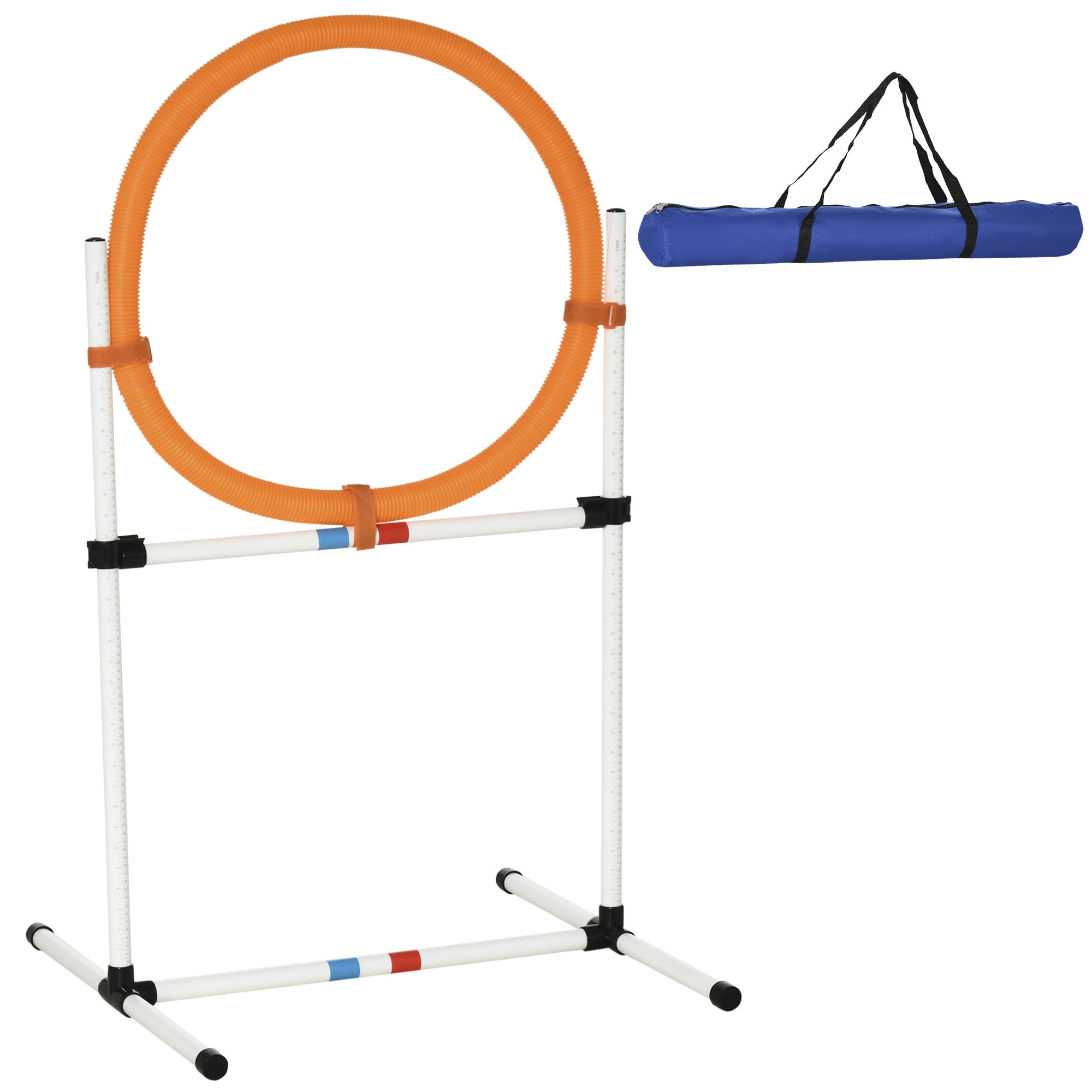 PawHut 2-in-1 Dog Obstacle Training Agility Equipment Tire Jump Ring/Hurdle Bar