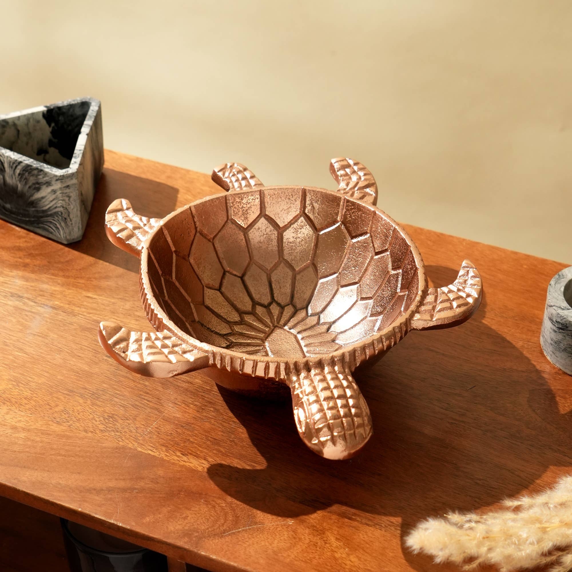 Decorative Turtle Bowl With Antique Copper Finish-10.5' Dia