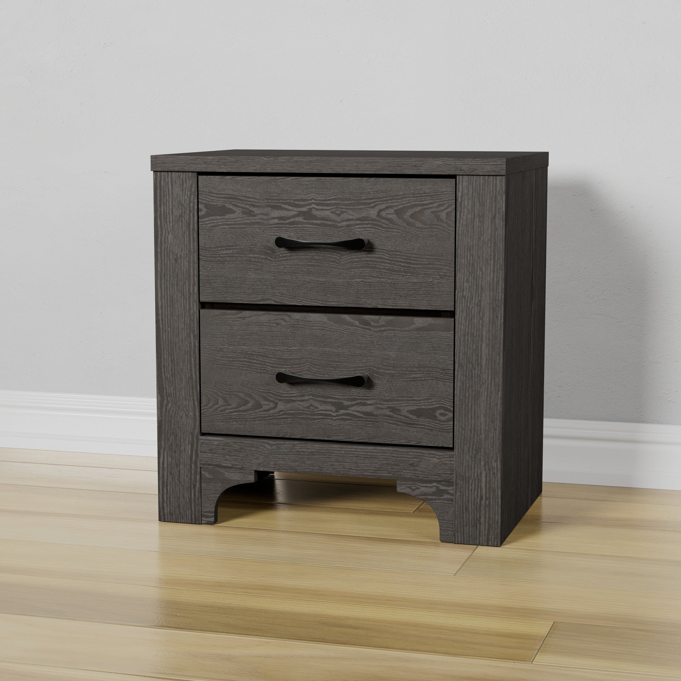 Brown 2-Drawer Nightstand