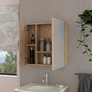 Medicine Cabinet Prague, Four Internal Shelves, Single Door, Pine Finish
