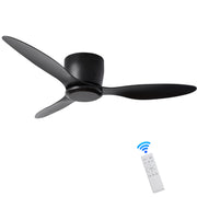 42' Flush Mount Ceiling Fan without  light,  3 Reversible Blades, with 6 Speeds Reversible DC Motor,Low Profile  Ceiling Fan with no light for Living Room Kitchen Bedroom
