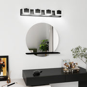 4 Lights Modern Black Vanity Light Up and Down Black Bathroom Lighting Fixtures LED Bathroom Wall Light Over Mirror 6000K