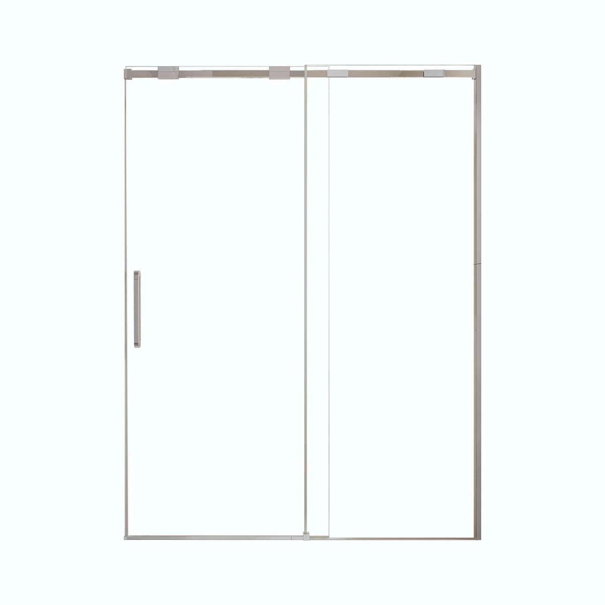 Polished Chrome Semi-Frame Single Sliding Shower Door with 304 Stainless Steel and Clear Tempered Glass, 56-60'W x 74'H