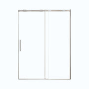 Brushed Nickel Semi-Frame Single Sliding Shower Door with 304 Stainless Steel and 8mm Tempered Glass, 56-60'W x 74'H