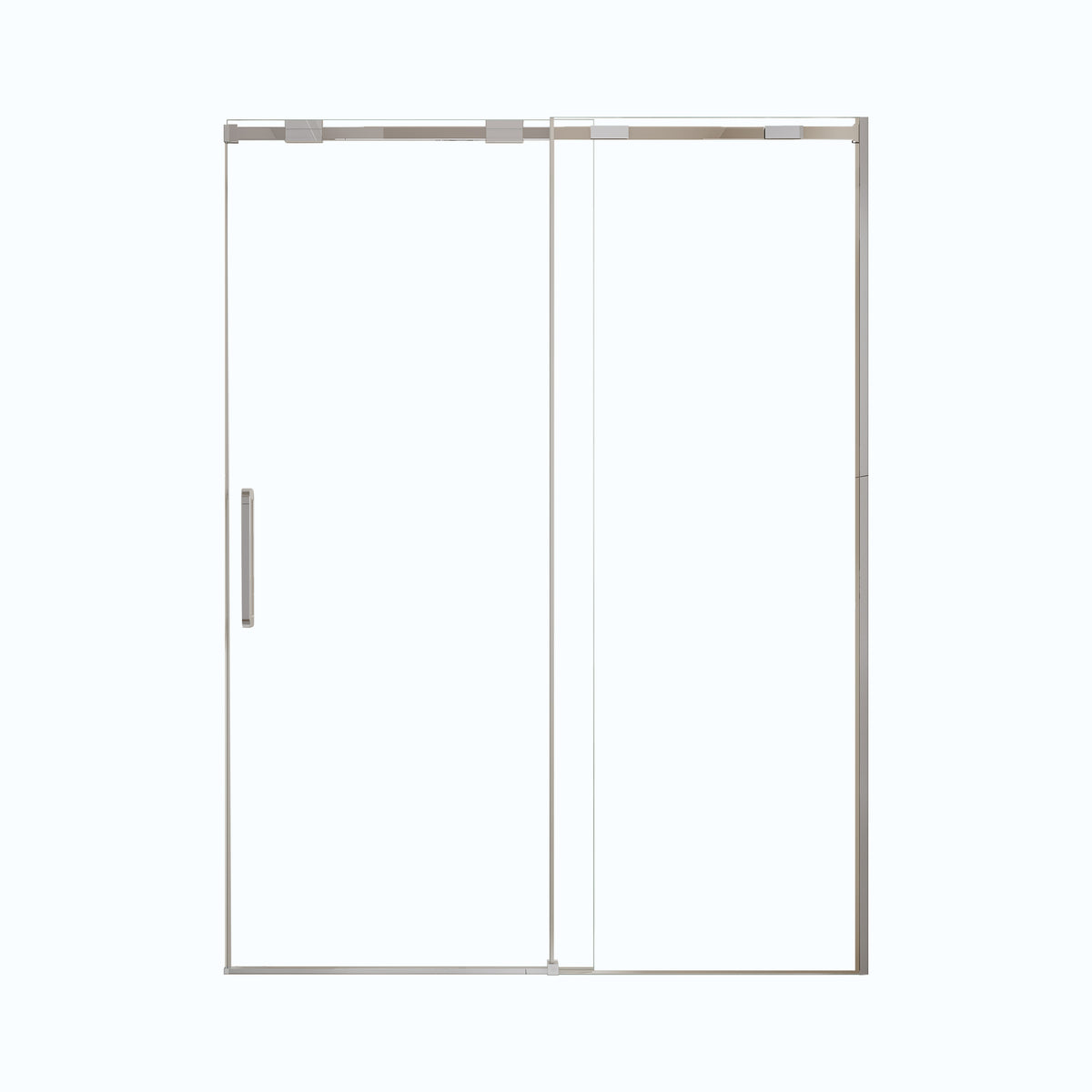 Brushed Nickel Semi-Frame Single Sliding Shower Door with 304 Stainless Steel and 8mm Tempered Glass, 56-60'W x 74'H