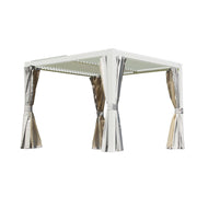 10x10 FT Outdoor Louvered Pergola with Adjustable Louvers-White