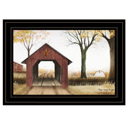 'Bucks County Bridge' By Billy Jacobs, Ready to Hang Framed Print, Black Frame