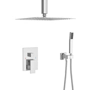 Modern Dual Shower Head System 10 Inch Ceiling Mount Chrome Stainless Steel