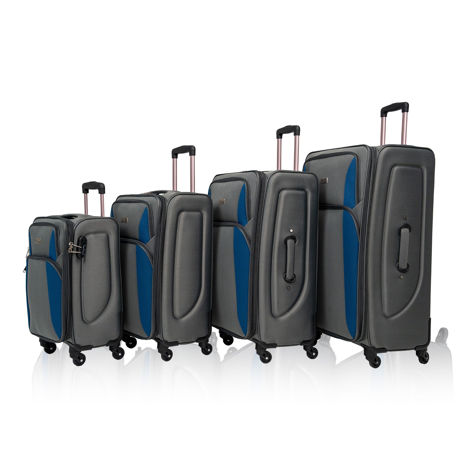 SoftshellLuggage Expandable 4 Piece Set Suitcase Softside Lightweight Luggage Travel Set