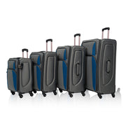 SoftshellLuggage Expandable 4 Piece Set Suitcase Softside Lightweight Luggage Travel Set