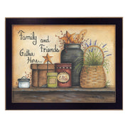'Family and Friends' By Mary June, Printed Wall Art, Ready To Hang Framed Poster, Black Frame