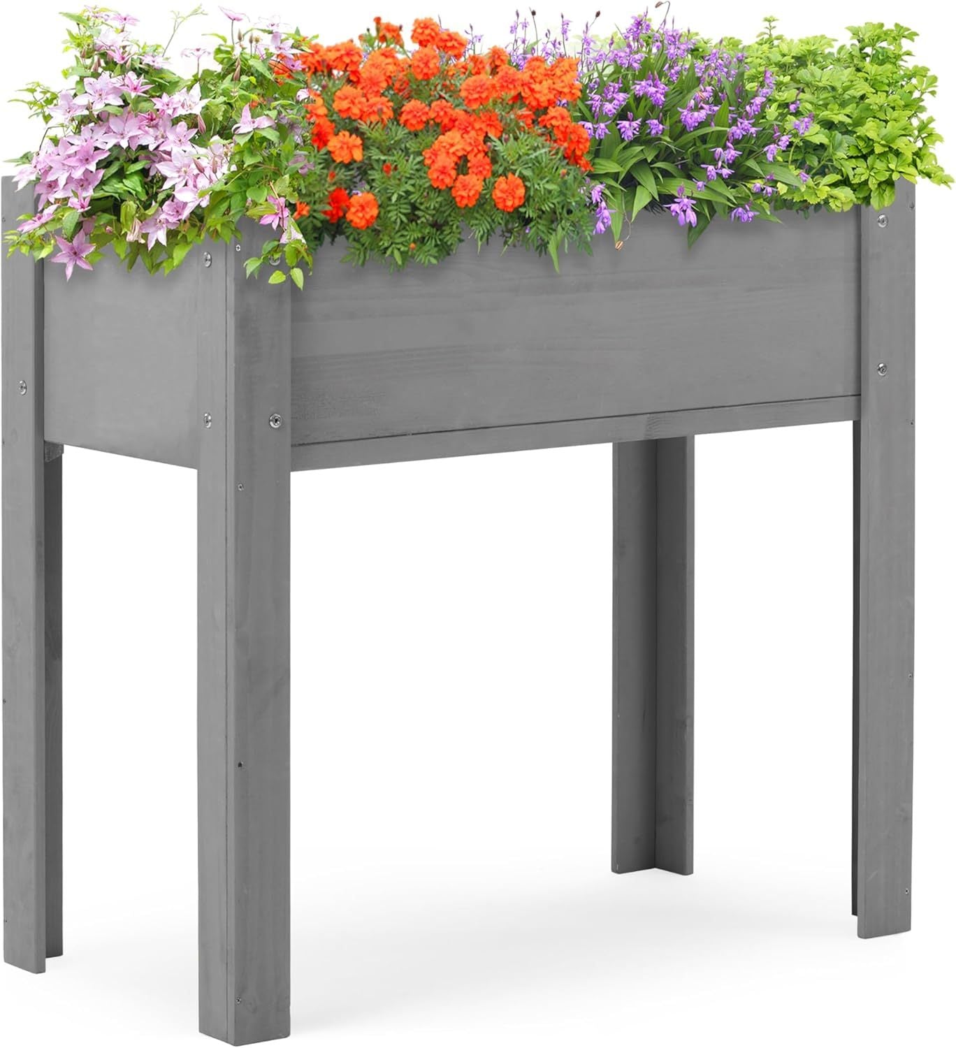 31x31x16 inch Raised Garden Bed with Legs, Elevated Wooden Planter Box for Outdoor Plants Flowers Fruits Vegetable Herb Growingg