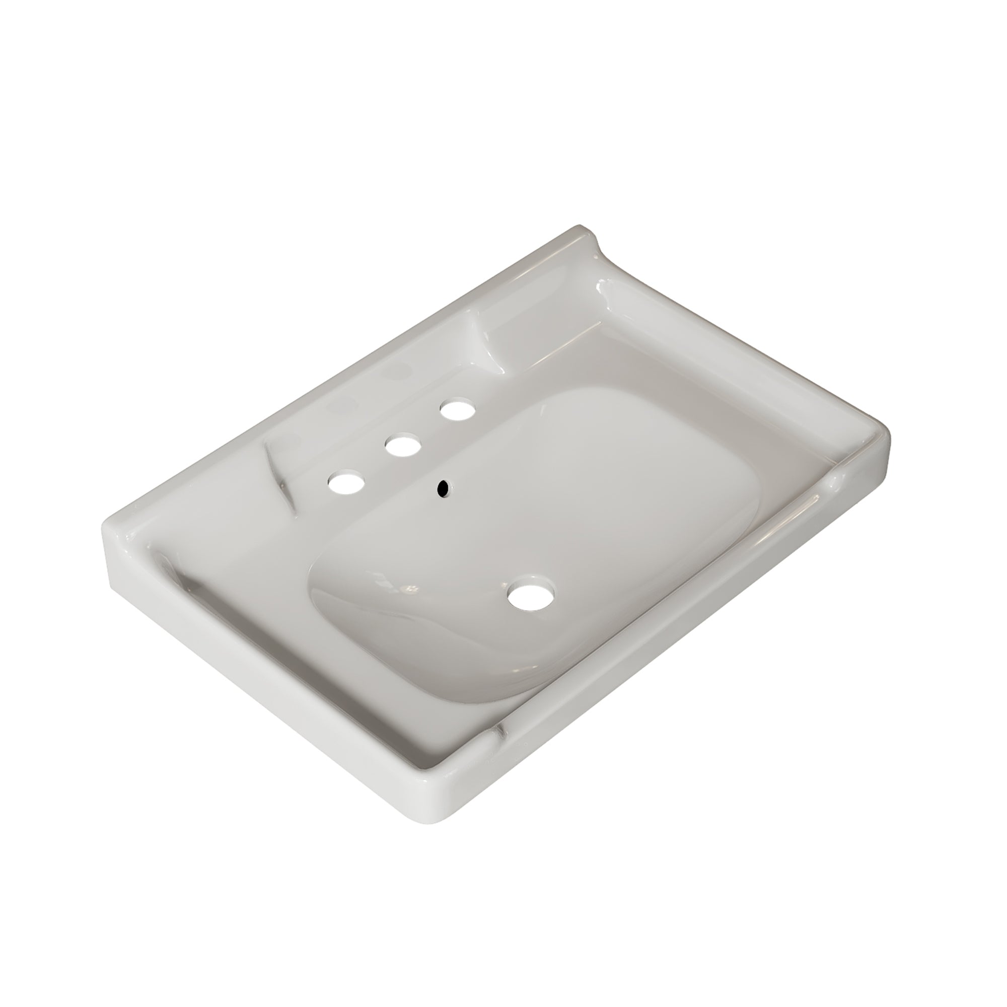 VICI 28' Bathroom Ceramic Basin with 3 pre-drilled hole, NO Cabinet and Faucet, White
