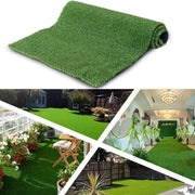 3ft x 32ft Premium Artificial Turf Mat with Drainage Holes. Thick Fake Grass with Rubber Backing, Ideal for Indoor/Outdoor Pet Areas, Garden, Lawn, Patio & Balcony Decor(Grass height 0.6 inches/1.5cm)