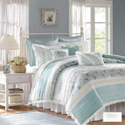 King 9 Piece Cotton Percale Duvet Cover Set