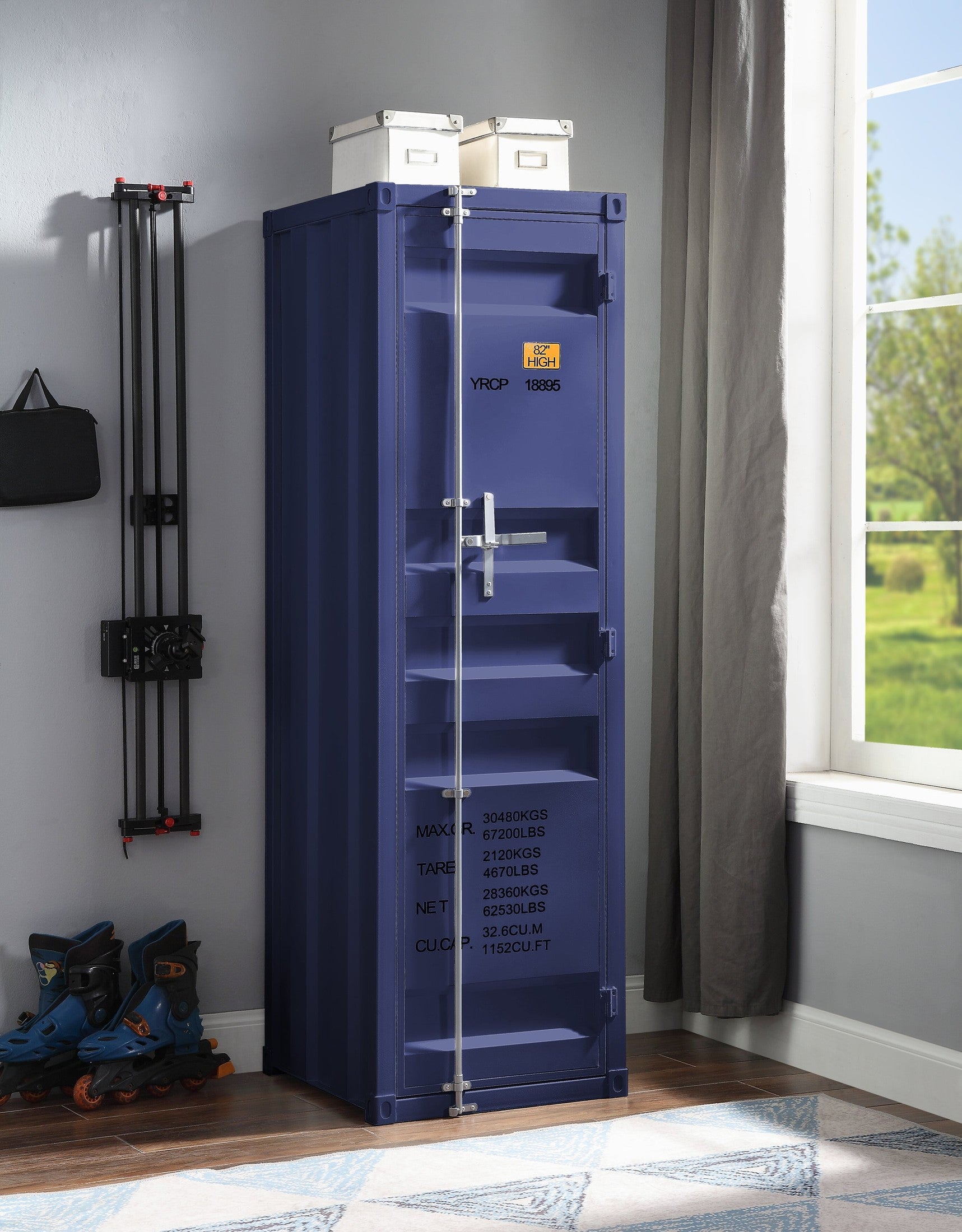Cargo Blue Finish Wardrobe