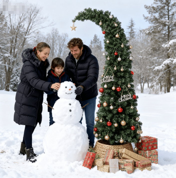 6 ft Prelit Bent Top Christmas Tree, Whimsical Xmas Tree Slim High Mountain Fir with 200 LEDs and Metal Stand