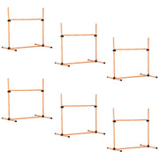 PawHut 6 Piece Dog Agility Training Equipment with Hurdle Bag and Whistle, Orange and White