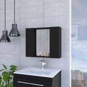 Draco Medicine Cabinet, Mirror, Double Door, One External Shelf