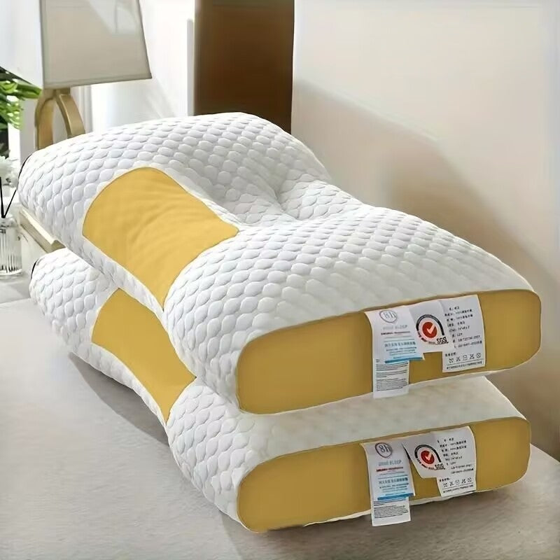 2 pieces YBZ 4D Knitted Cotton Massage Pillow -Yellow